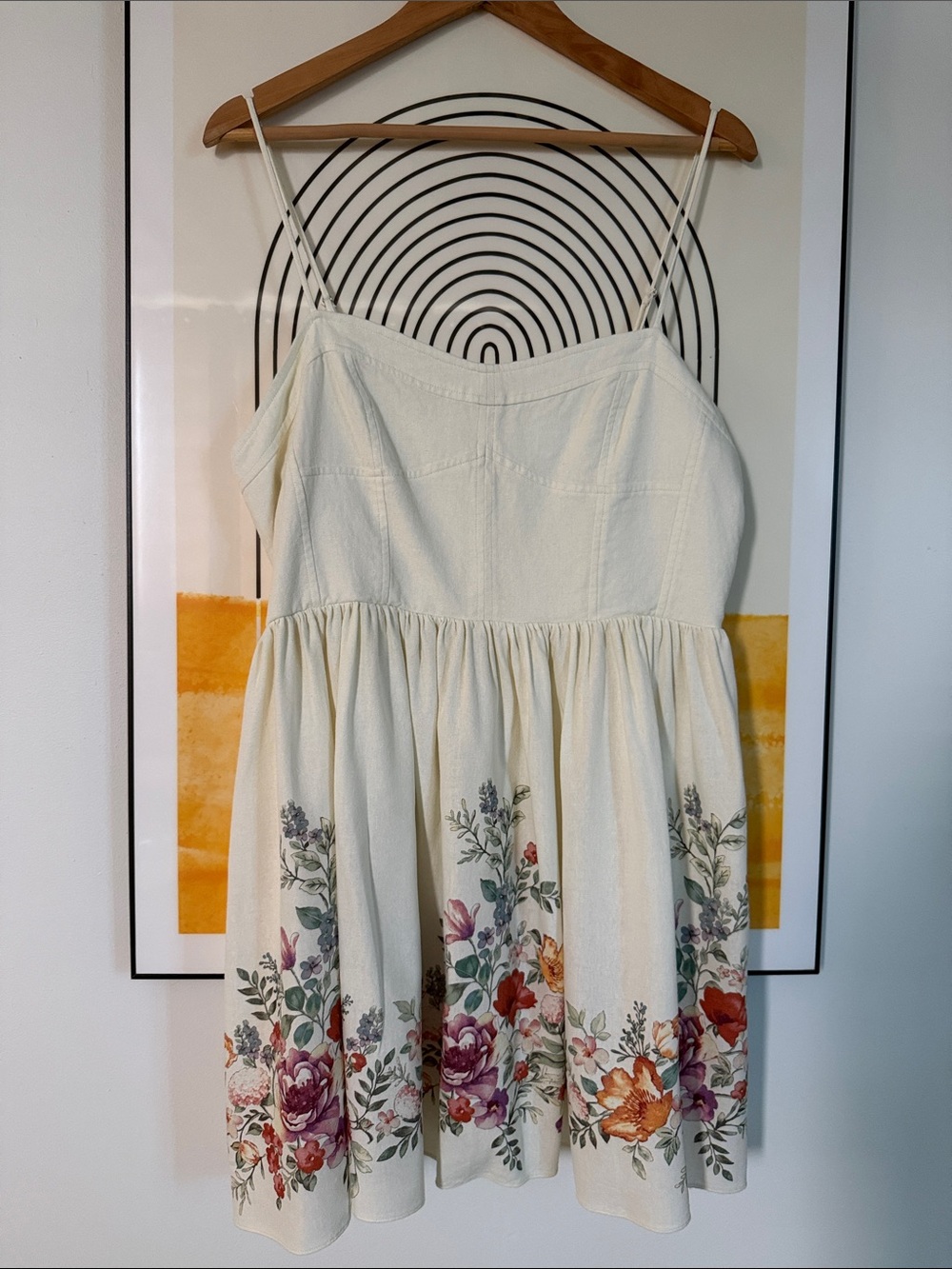 Calypso St. Barth Cream Floral Sundress with Spaghetti Straps